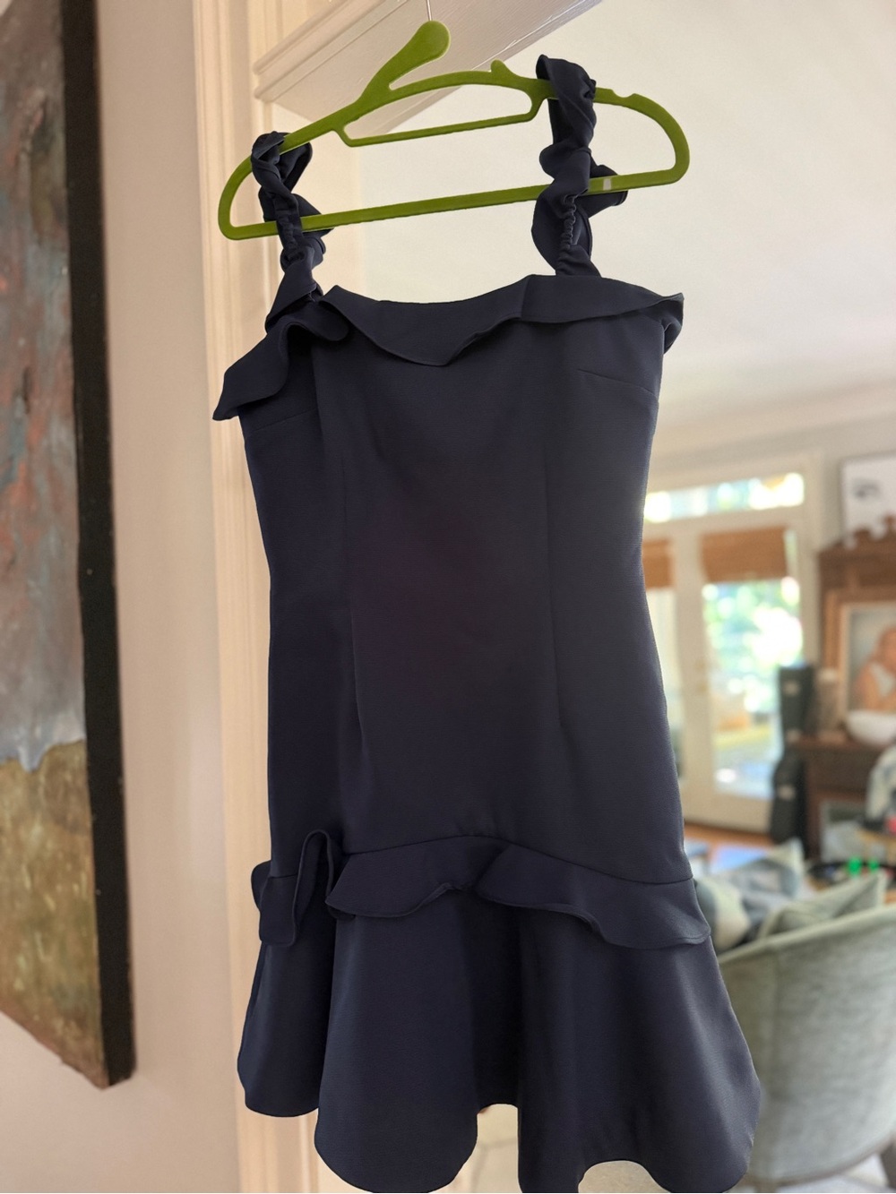 KEEPSAKE the Label Navy Ruffle Strap Mini Dress